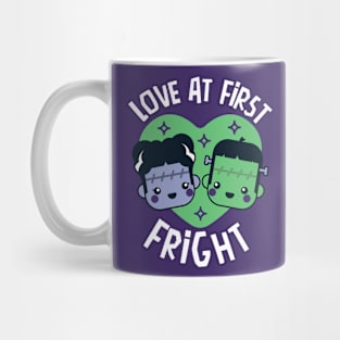 Kawaii Frankenstein's Monster and Bride of Frankenstein // Love at First Fright Mug